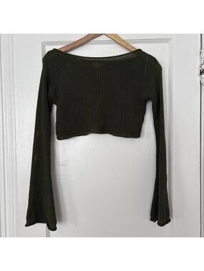Free People Women's Green and Khaki Jumper